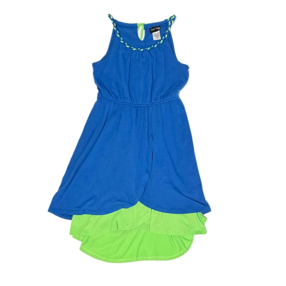 Lime green and blue dress